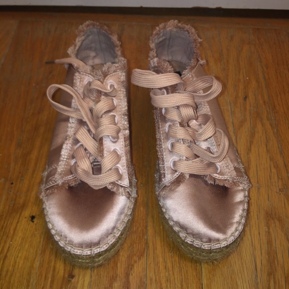 Steve Madden EspadrillePlatform RoseGold Sneakers - Picture 1 of 8